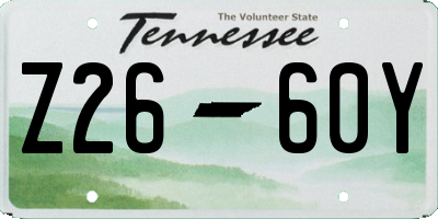 TN license plate Z2660Y
