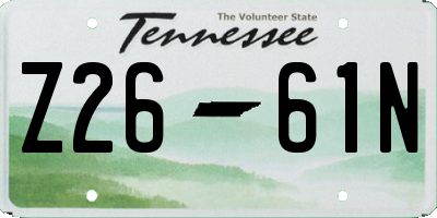 TN license plate Z2661N