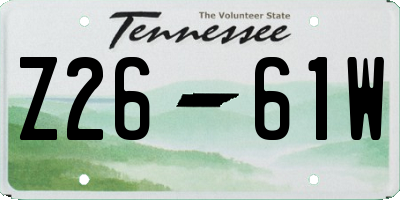 TN license plate Z2661W