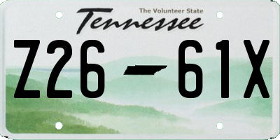 TN license plate Z2661X