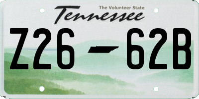 TN license plate Z2662B