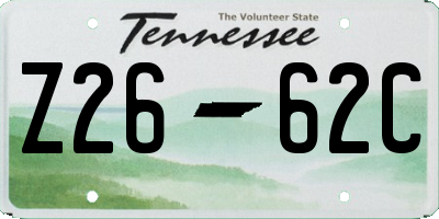TN license plate Z2662C