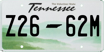 TN license plate Z2662M