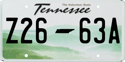 TN license plate Z2663A