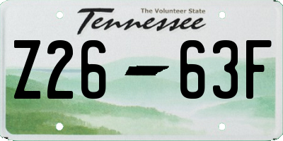 TN license plate Z2663F