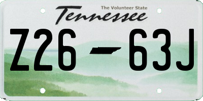 TN license plate Z2663J