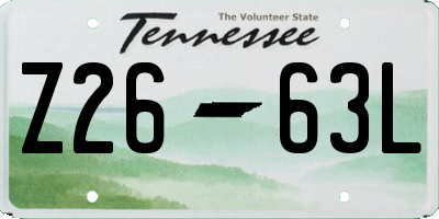 TN license plate Z2663L