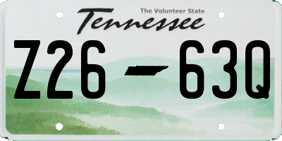 TN license plate Z2663Q