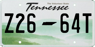 TN license plate Z2664T