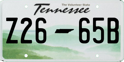 TN license plate Z2665B