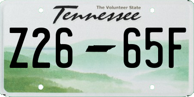 TN license plate Z2665F