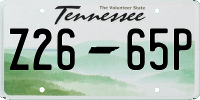 TN license plate Z2665P