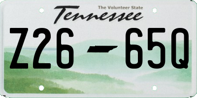 TN license plate Z2665Q