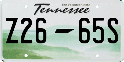 TN license plate Z2665S