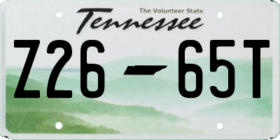TN license plate Z2665T