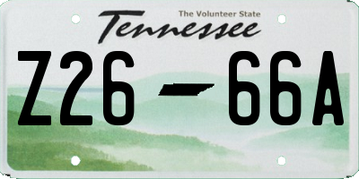 TN license plate Z2666A