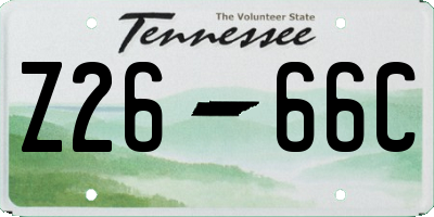 TN license plate Z2666C