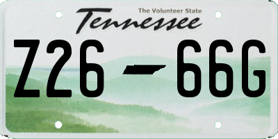 TN license plate Z2666G