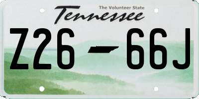 TN license plate Z2666J
