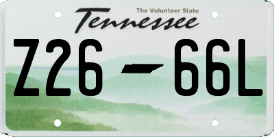TN license plate Z2666L