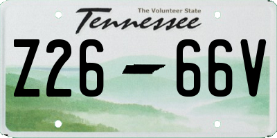 TN license plate Z2666V