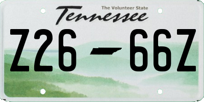 TN license plate Z2666Z