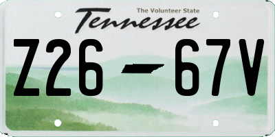 TN license plate Z2667V