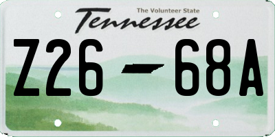 TN license plate Z2668A