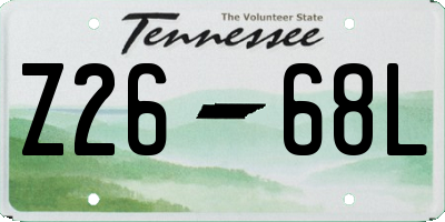 TN license plate Z2668L