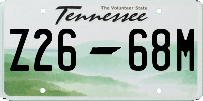 TN license plate Z2668M