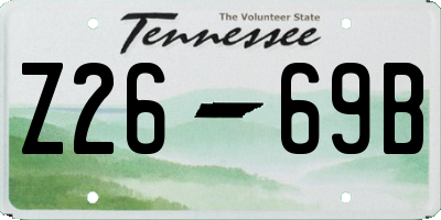 TN license plate Z2669B