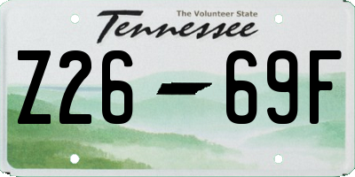 TN license plate Z2669F