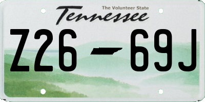 TN license plate Z2669J