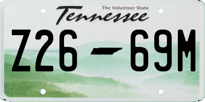 TN license plate Z2669M