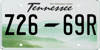 TN license plate Z2669R