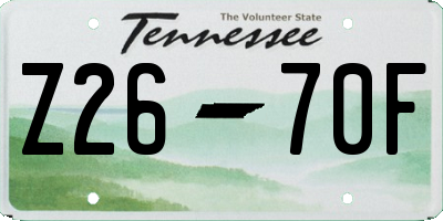 TN license plate Z2670F
