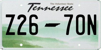 TN license plate Z2670N