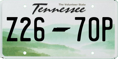 TN license plate Z2670P