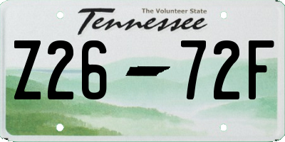 TN license plate Z2672F