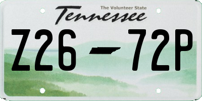 TN license plate Z2672P