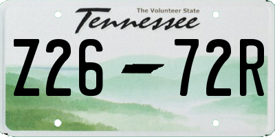 TN license plate Z2672R