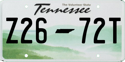 TN license plate Z2672T