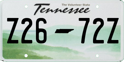 TN license plate Z2672Z