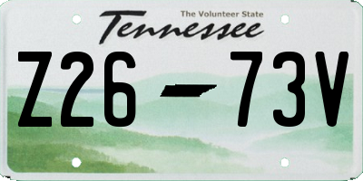 TN license plate Z2673V