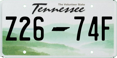 TN license plate Z2674F