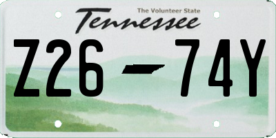 TN license plate Z2674Y