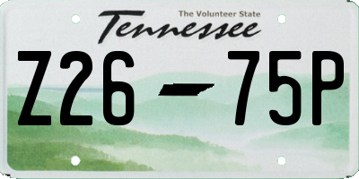 TN license plate Z2675P