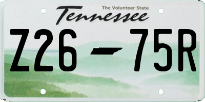 TN license plate Z2675R