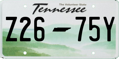 TN license plate Z2675Y