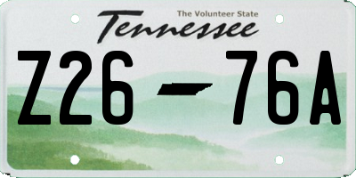 TN license plate Z2676A